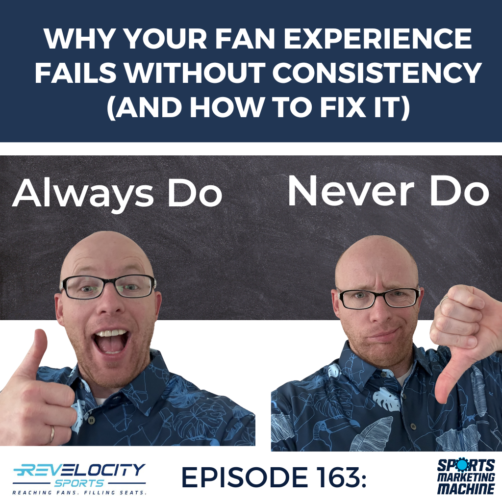 Your customer service problem isn't actually a people problem—it's a consistency problem. When fans get different experiences depending on who they interact with, they blame the organization, not the employee. This episode introduces the non-negotiables framework: simple "always do" and "never do" rules that eliminate guesswork and scale great service across your entire operation. KEY TOPICS COVERED • How inconsistency in fan interactions destroys ticket sales and repeat business • Why your best employee doesn't define your customer experience—your most inconsistent one does • The Cleveland Insight: John DeJulius's non-negotiables framework for scaling service without burnout • Why "always do" and "never do" rules work better than motivation, pizza parties, or lengthy policy manuals • Death by a thousand moments: how one bad interaction overrides five good ones • Why customer service isn't a department—it's an organization-wide responsibility • The direct connection between consistency and revenue: fans return when the experience feels smooth and effortless • Building your organization's always do and never do list: start with 5–7 rules, not 20 • Specific always do rules for ticket sales teams: same-day responses, clear pricing, preparing fans before arrival • Specific never do rules: don't make fans search, don't overcomplicate offers, don't treat all fans identically • How to implement consistency at every touchpoint: parking, ticketing, concessions, guest services, sales calls • Testing your consistency: Does your fan experience change depending on who they talk to?