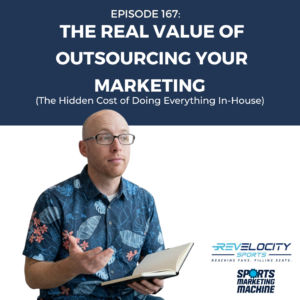 In Episode 167 of the Sports Marketing Machine Podcast, Jeremy Neisser breaks down the strategic value of outsourcing marketing functions inside a sports organization. Instead of anchoring the conversation on agency fees, Jeremy reframes it around leverage — how external support frees internal capacity so your best people can focus on the relationships, sponsorships, and revenue activities that actually move the business. A must-listen for any lean front office trying to do more with the staff they have.