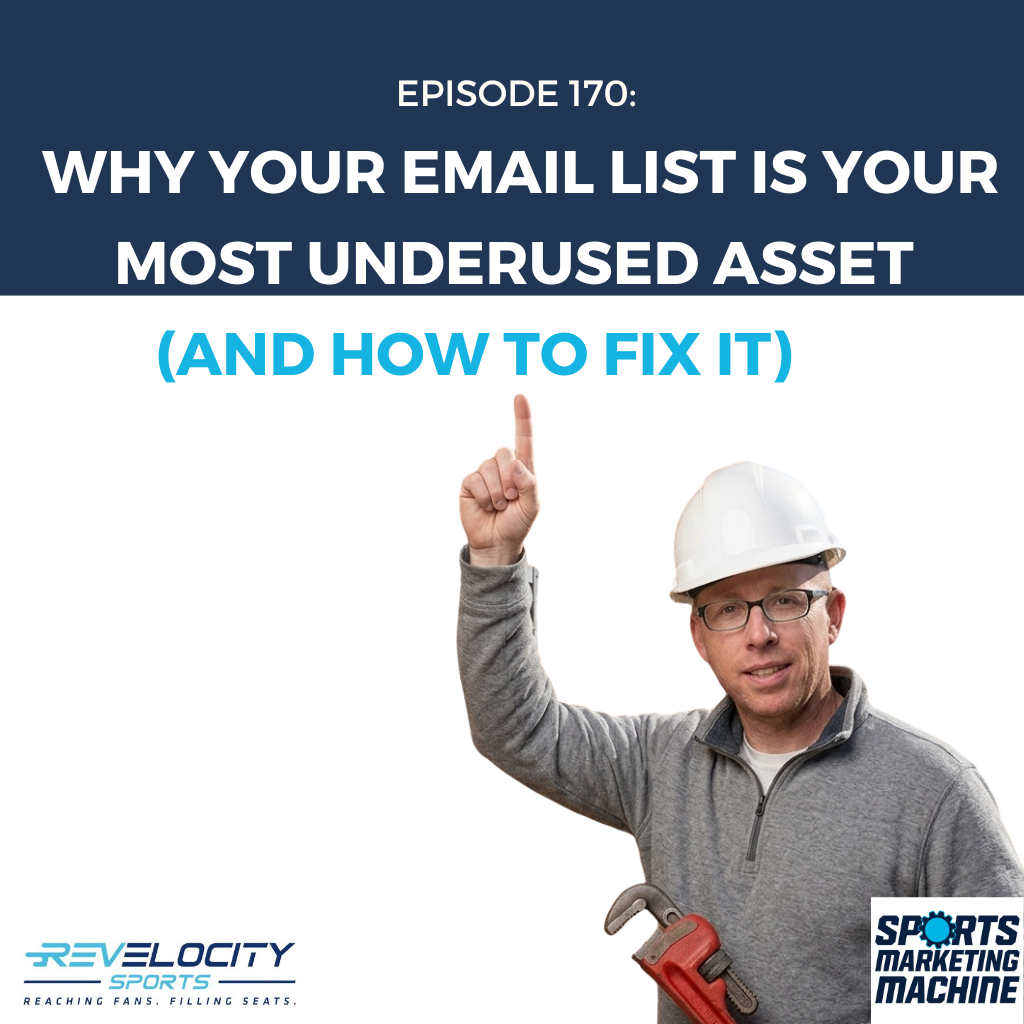 Email is the channel sports teams use the most and get the least out of. In Episode 171, Jeremy Neisser breaks down why batch-and-blast sending leaves money on the table — 70 to 75% cart abandonment, 80 to 85% of single-game fans never returning — and lays out the fix: a lifecycle email system built on six behavior-triggered journeys, layered with persona-specific messaging. If you want higher open rates, higher click-through rates, and conversion that's 3 to 5 times a generic send, this is the blueprint.